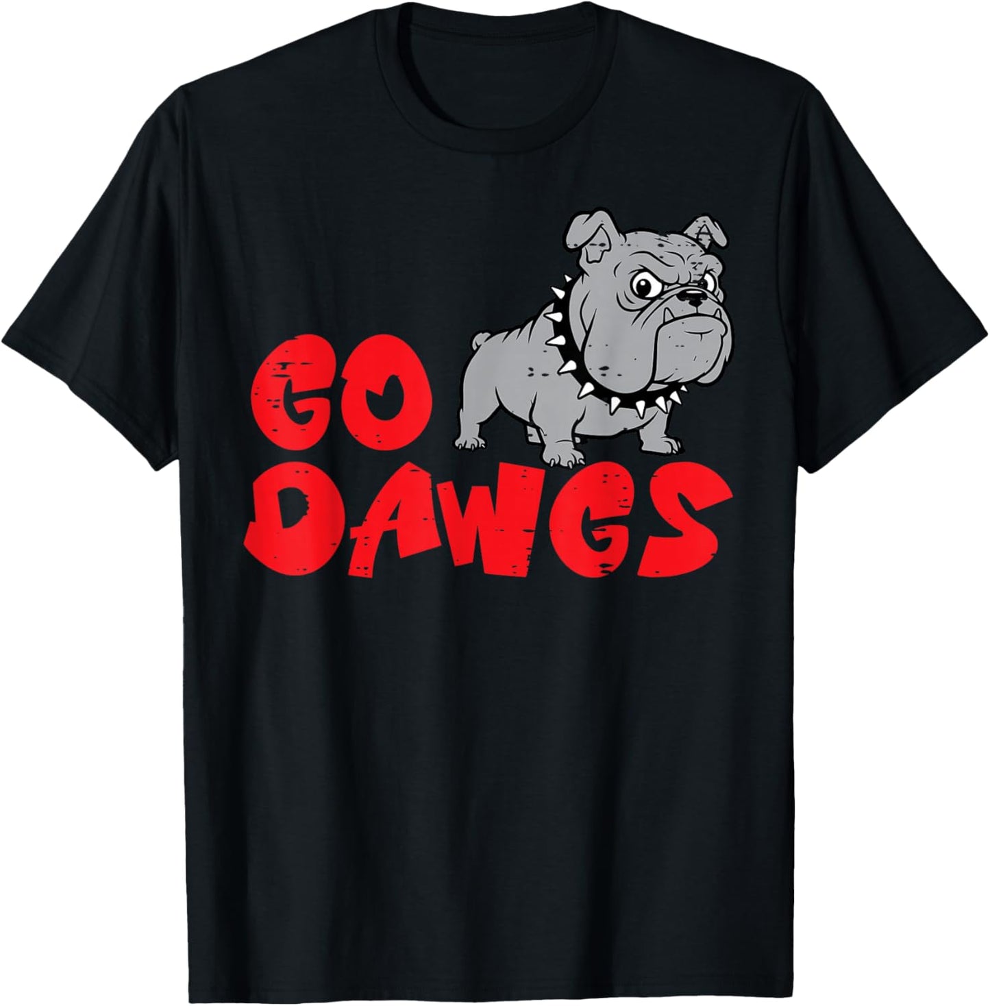 Go Dawgs Bulldog Men Kids Boys Girls Women Youth Teen T-Shirt - T-Shirt | Black