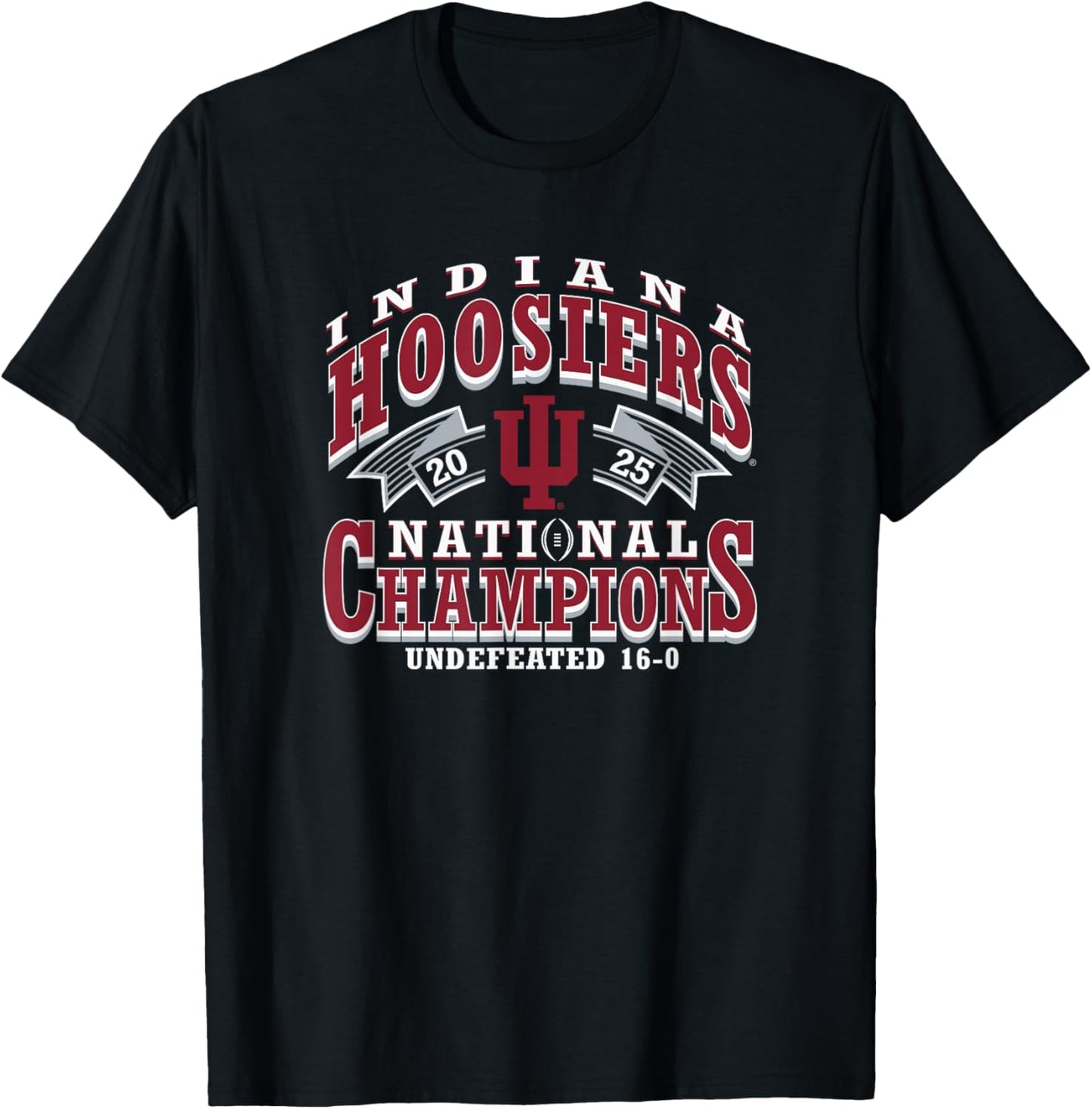 Indiana Hoosiers National Champs 2025 Football CFP Black T-Shirt - T-Shirt | Black