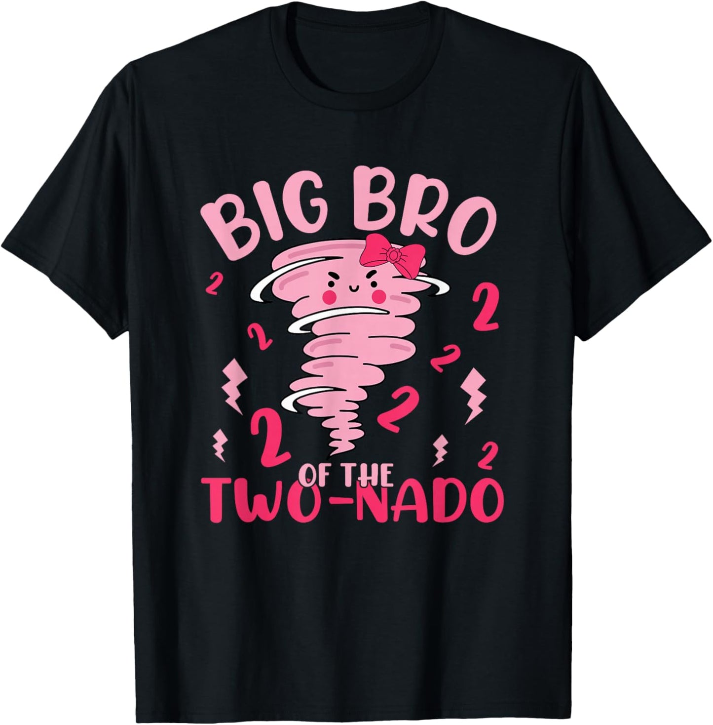 Big Bro of The Two-nado Tornado Theme 2nd Birthday Party T-Shirt - T-Shirt | Black