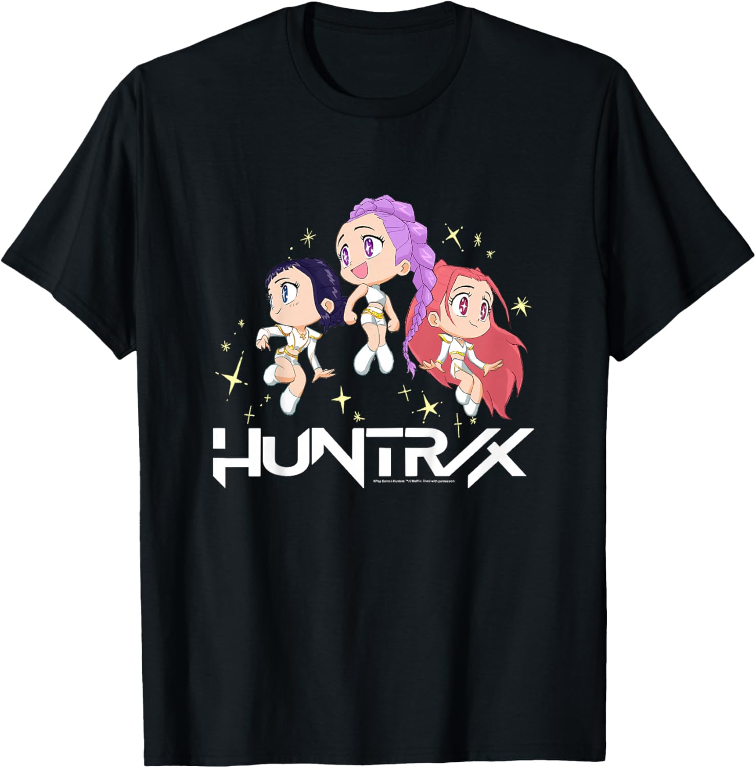 Kpop Demon Hunters Halloween Huntrix Chibi Sparks Group Shot T-Shirt - T-Shirt | Black