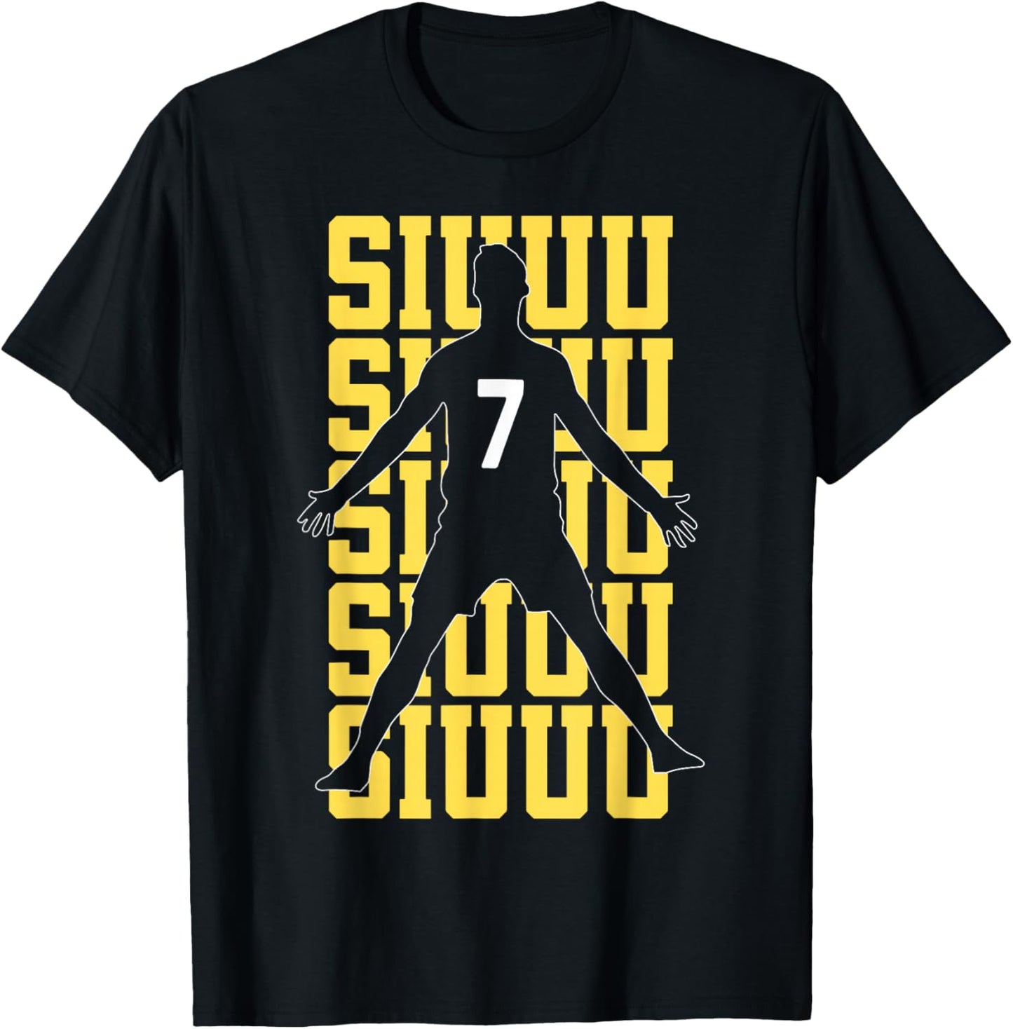 Siuuuu Funny Soccer Present for Soccer Lovers Fan Kids Boys T-Shirt - T-Shirt | Black