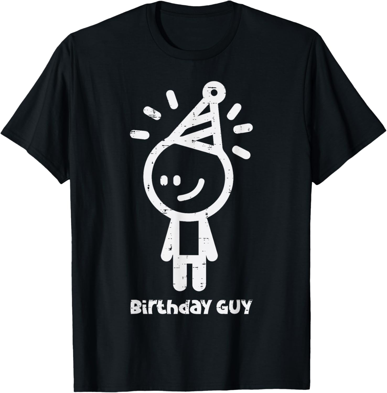 Stickman Birthday Guy Funny Sitck Man Party Men Boys Kids T-Shirt - T-Shirt | Black