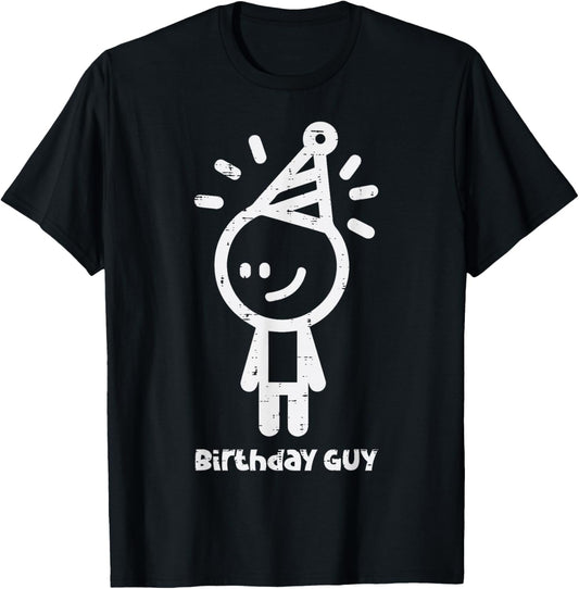 Stickman Birthday Guy Funny Sitck Man Party Men Boys Kids T-Shirt - T-Shirt | Black