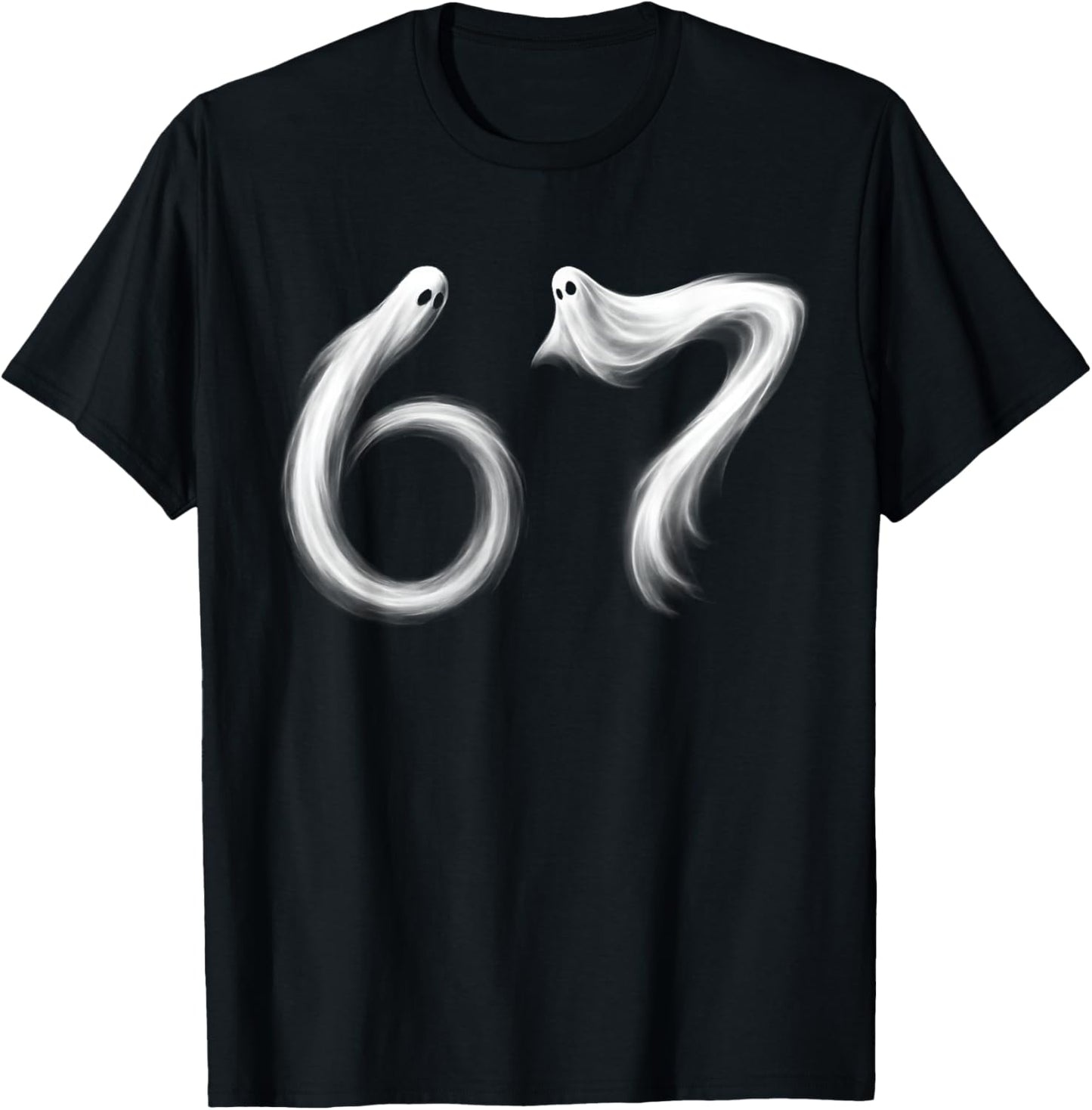 Funny Six Seven 6 7 Meme 67 Design Ghost Halloween Costume T-Shirt - T-Shirt | Black