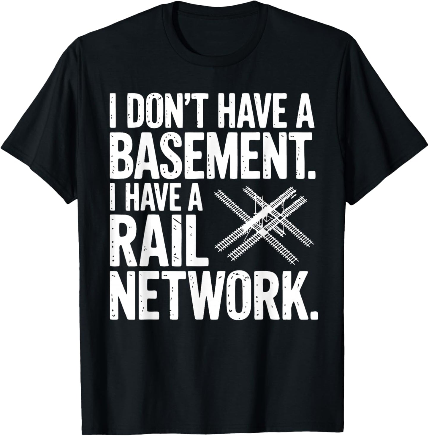 Funny Miniature Railroad Rail Network Model Train T-Shirt - T-Shirt | Black