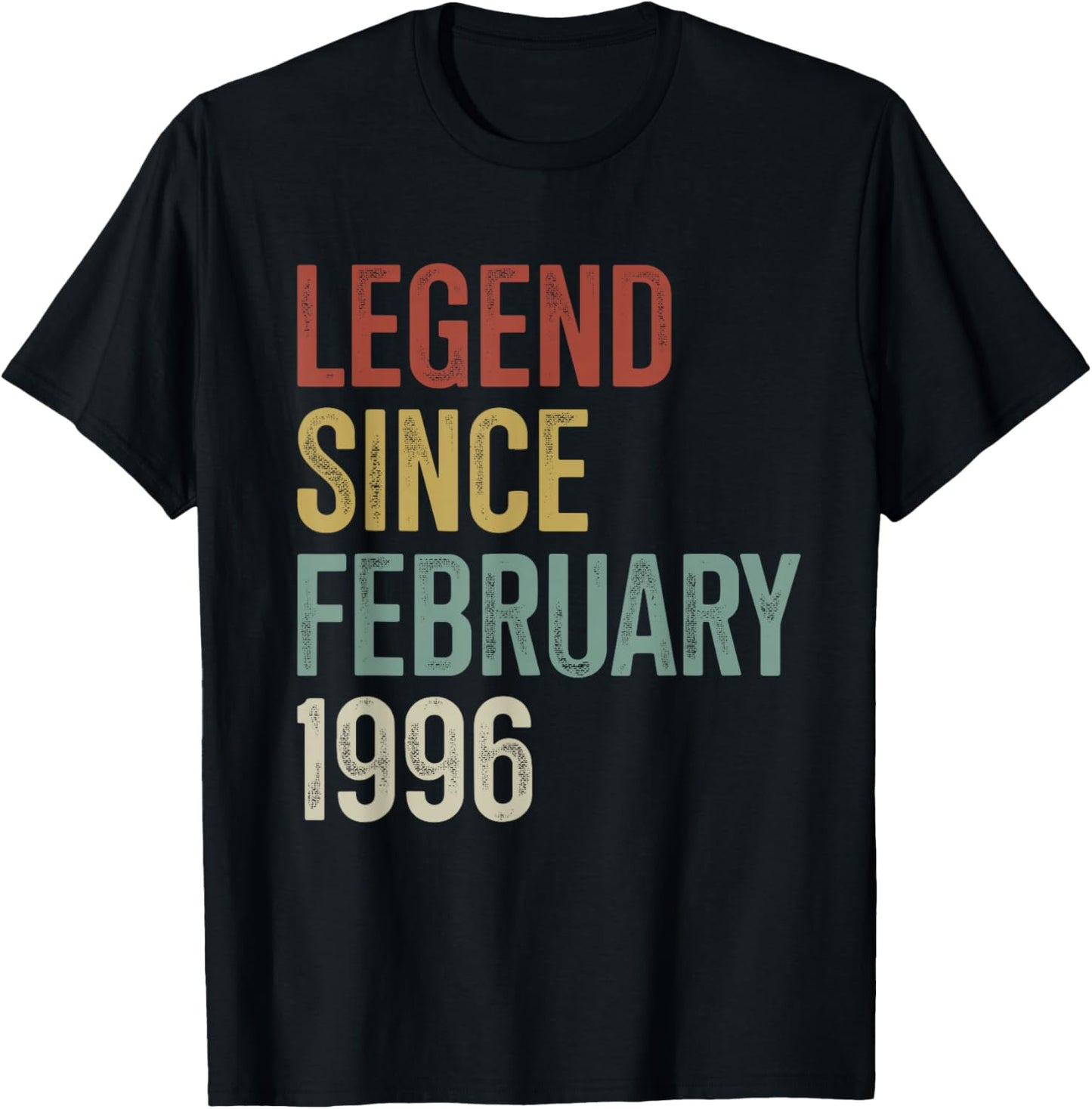 Legend Since February 1996 30th Birthday 30 Years Old T-Shirt - T-Shirt | Black