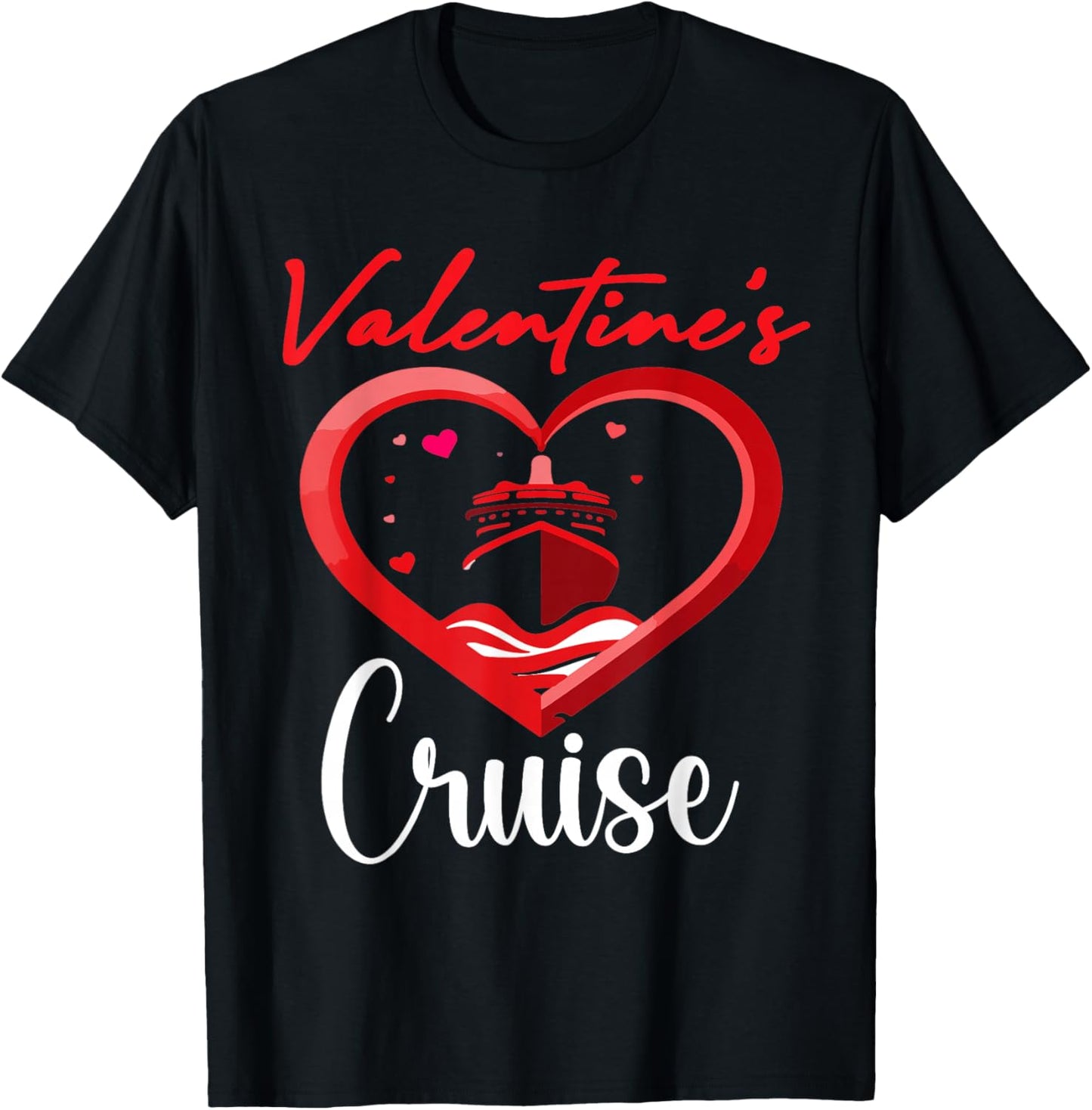 Funny Cruise Love Squad Valentine’s Day Vacation T-Shirt - T-Shirt | Black