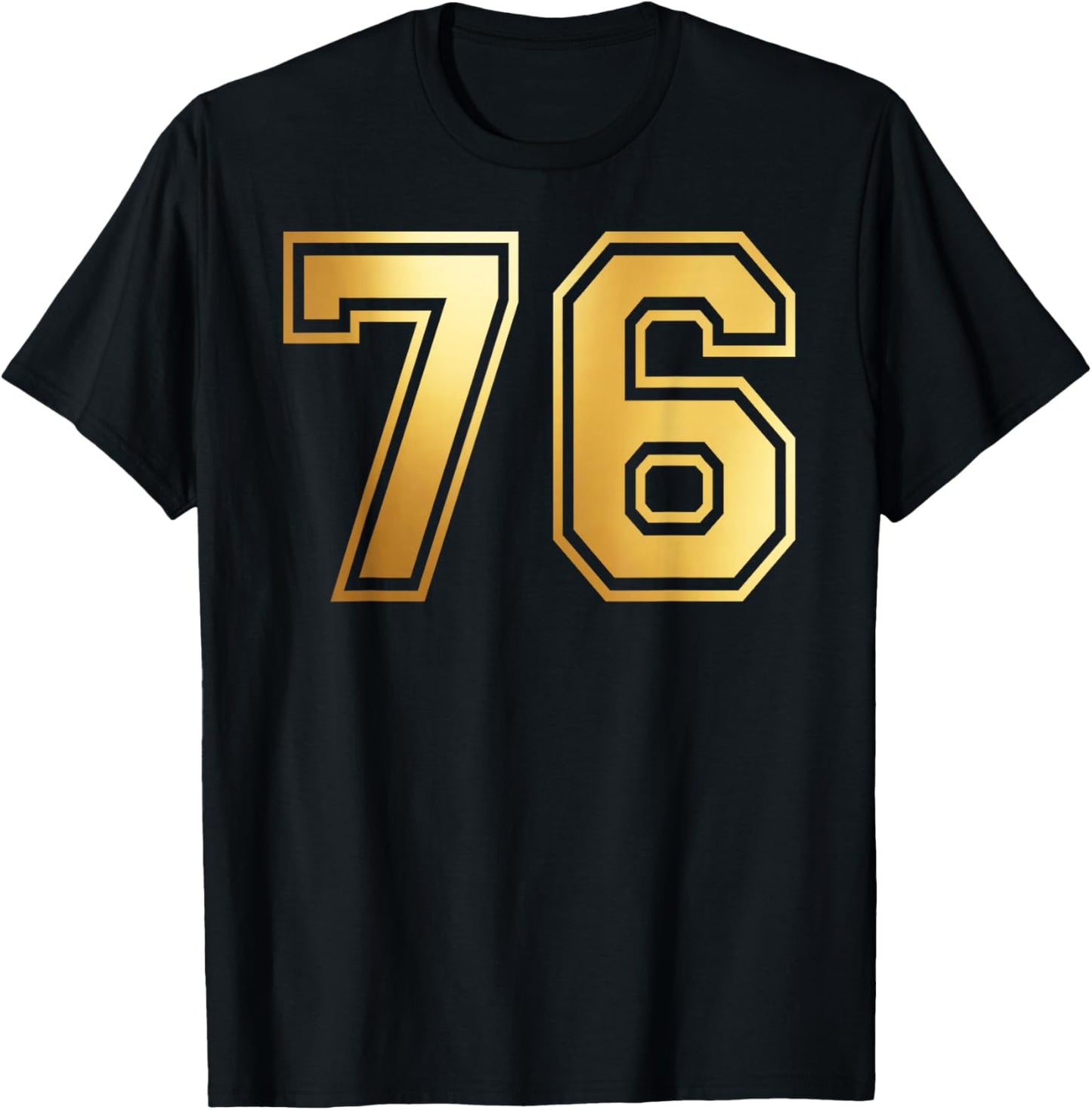 76 Number Seventy-Six Team Sports Graphic Varsity Matching T-Shirt - T-Shirt | Black