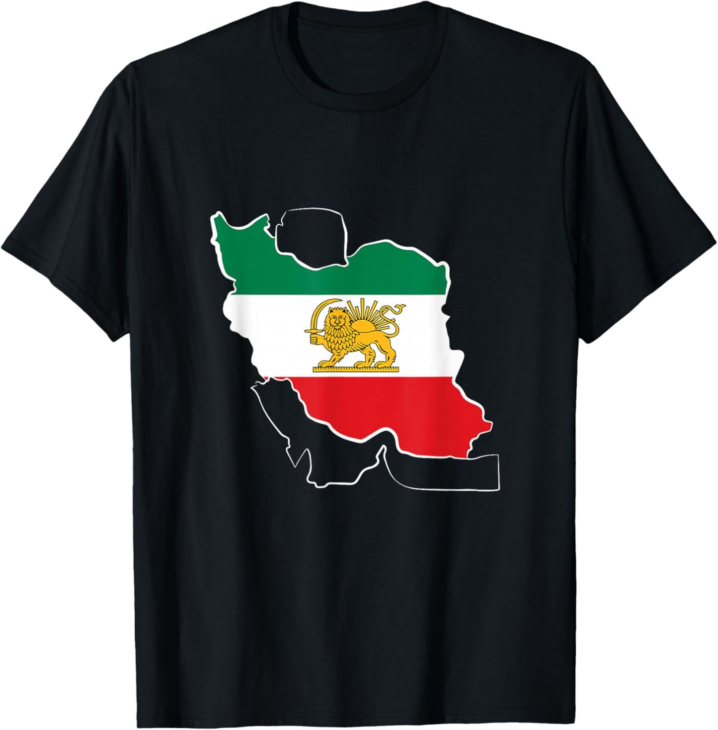 Lion and Sun - Shir Khorshid -Iran Flag- Persian T-Shirt - T-Shirt | Black