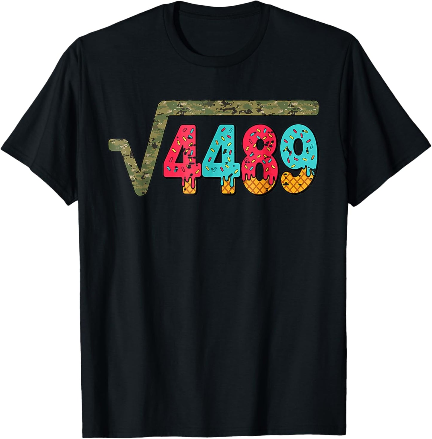 Square Root 4489 Slang Math Teacher Six Seven 6 7 Meme T-Shirt - T-Shirt | Black