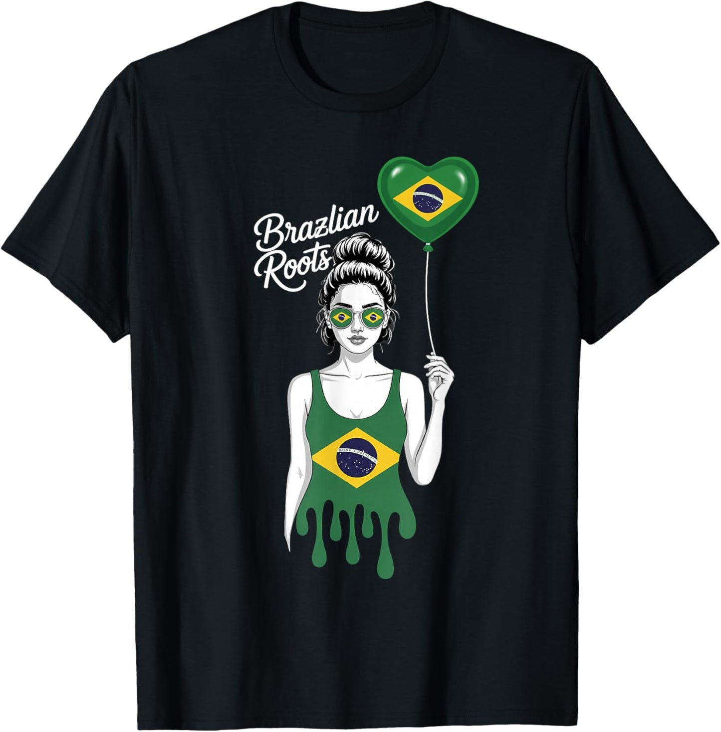 Brazil Flag Brazilian Roots Brasilian Pride Brasil T-Shirt - T-Shirt | Black