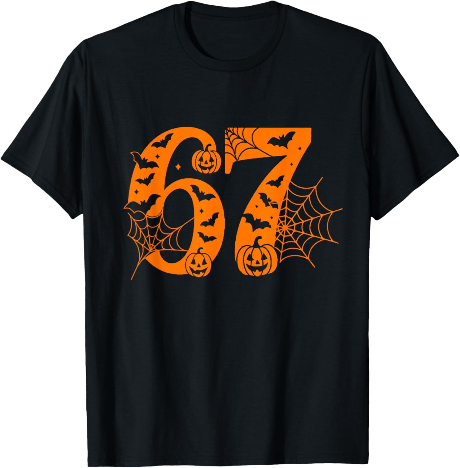 Number 6 7 Meme Saying 6 7 Six Seven Halloween 67 Costume T-Shirt - T-Shirt | Black
