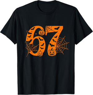 Number 6 7 Meme Saying 6 7 Six Seven Halloween 67 Costume T-Shirt - T-Shirt | Black