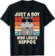 Just A Boy Who Loves Hippos Funny Hippopotamus Boys Kids T-Shirt - T-Shirt | Black