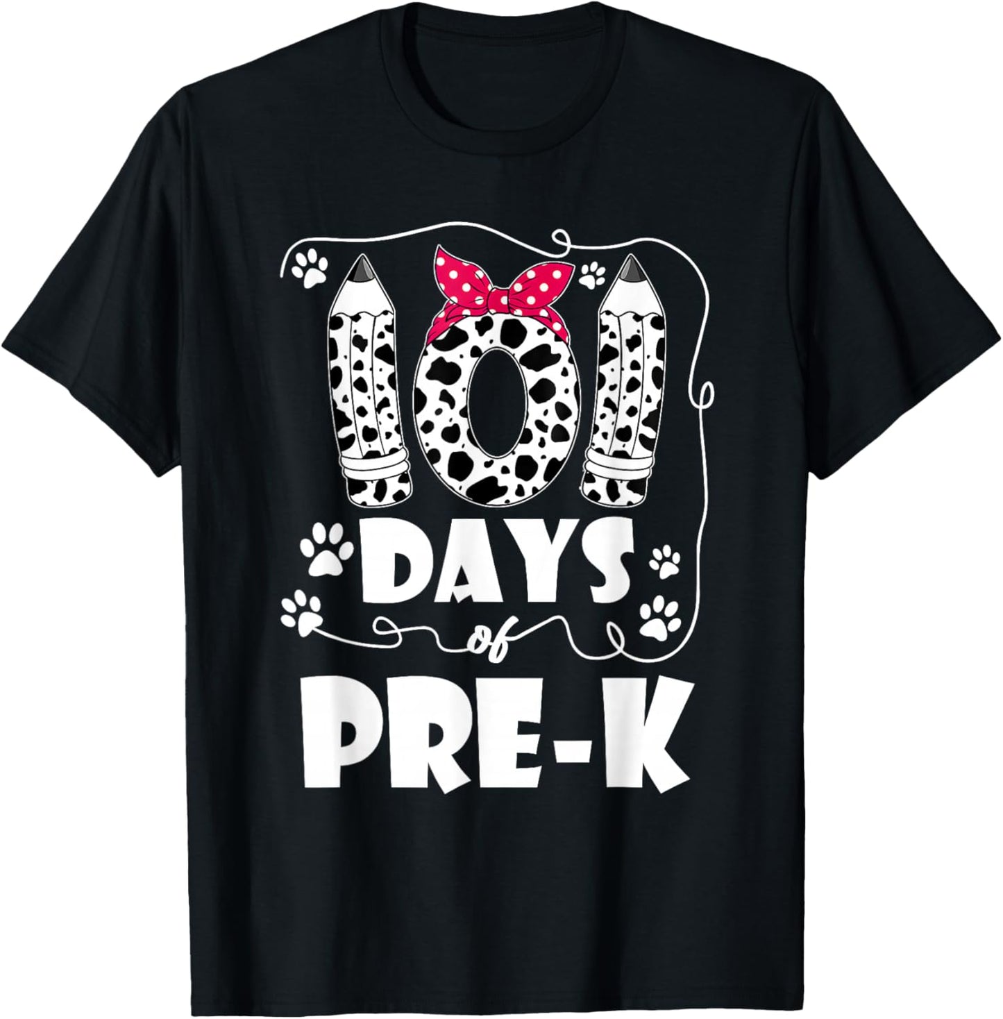 101 Days of Pre K 100 Days of School Kids Teacher T-Shirt - T-Shirt | Black
