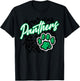 Panthers Leopard Print Paw Green Panther Pride School Spirit T-Shirt - T-Shirt | Black