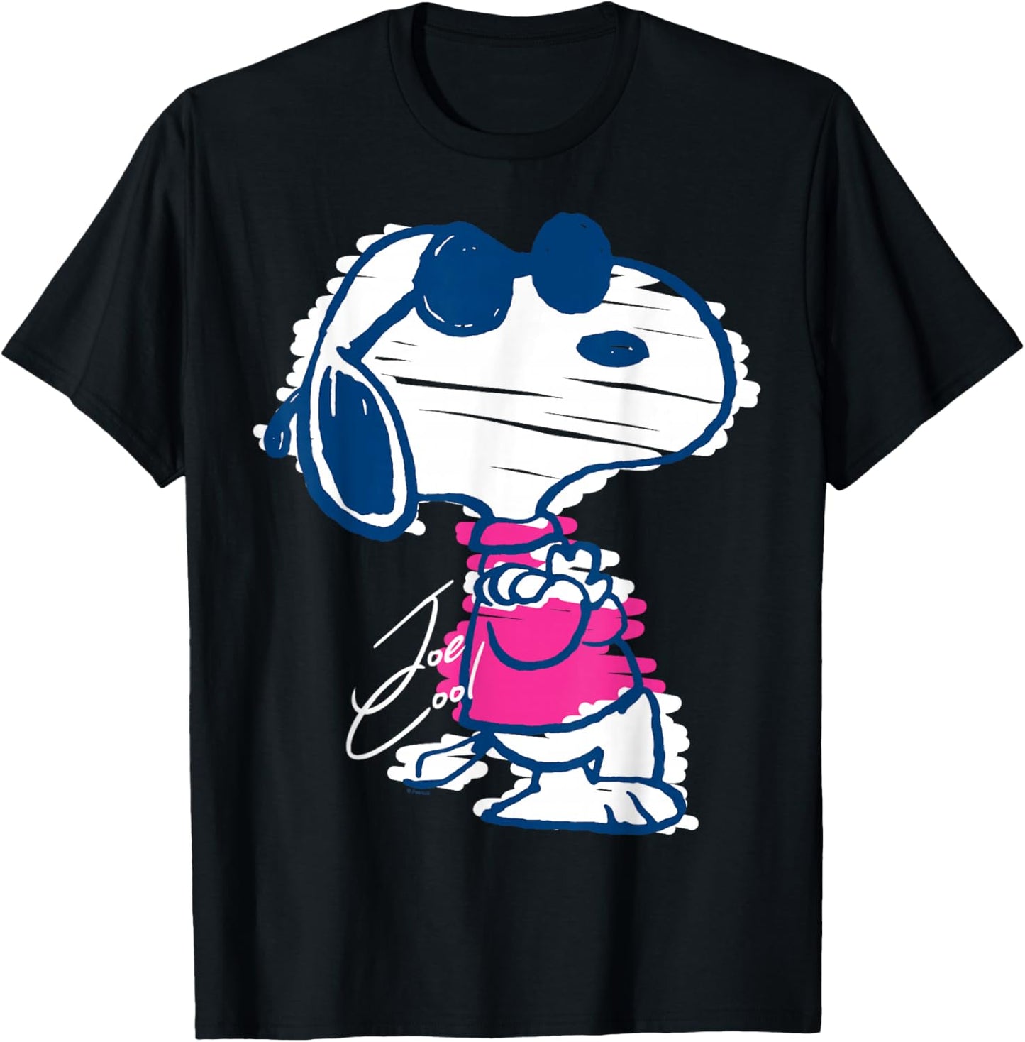 Joe Cool Snoopy Scribble Style T-Shirt - T-Shirt | Black