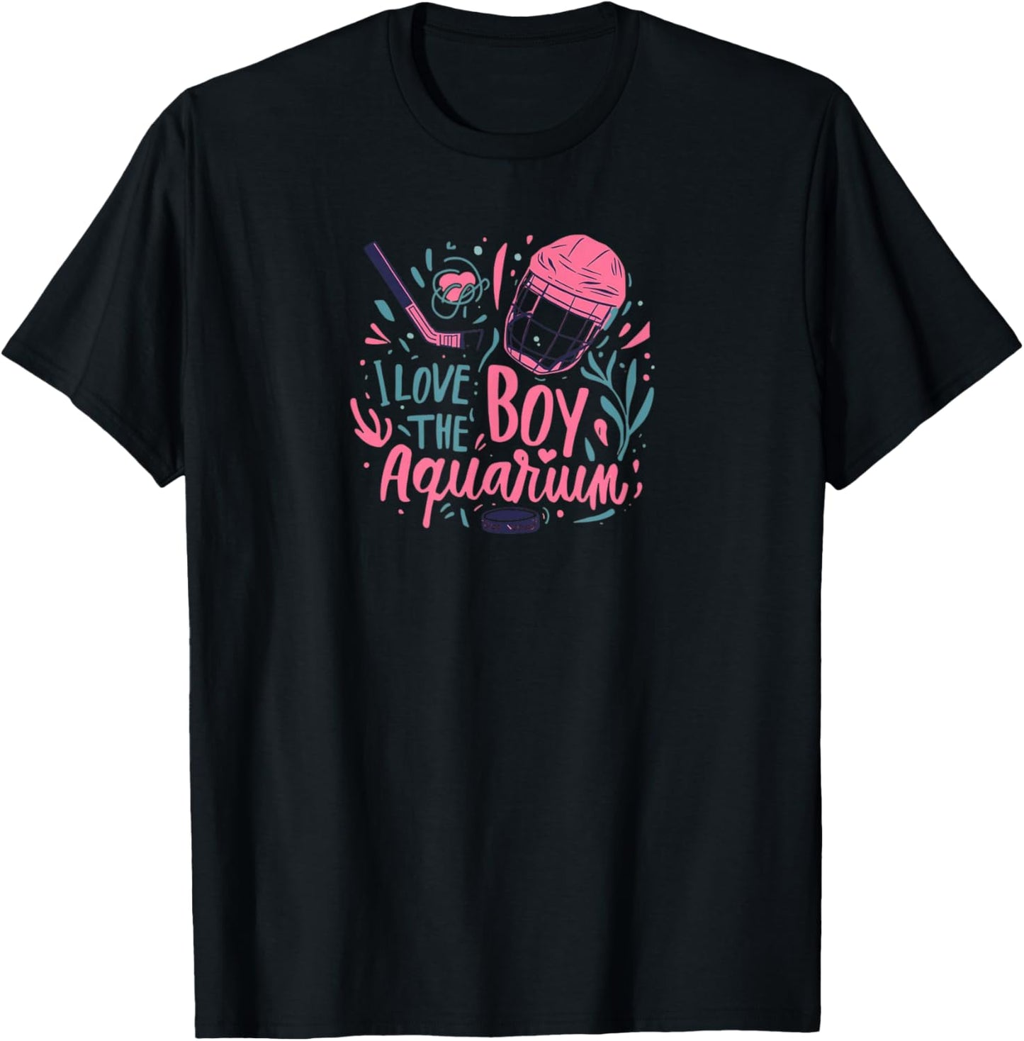 I Love The Boy Aquarium Hockey T-Shirt - T-Shirt | Black