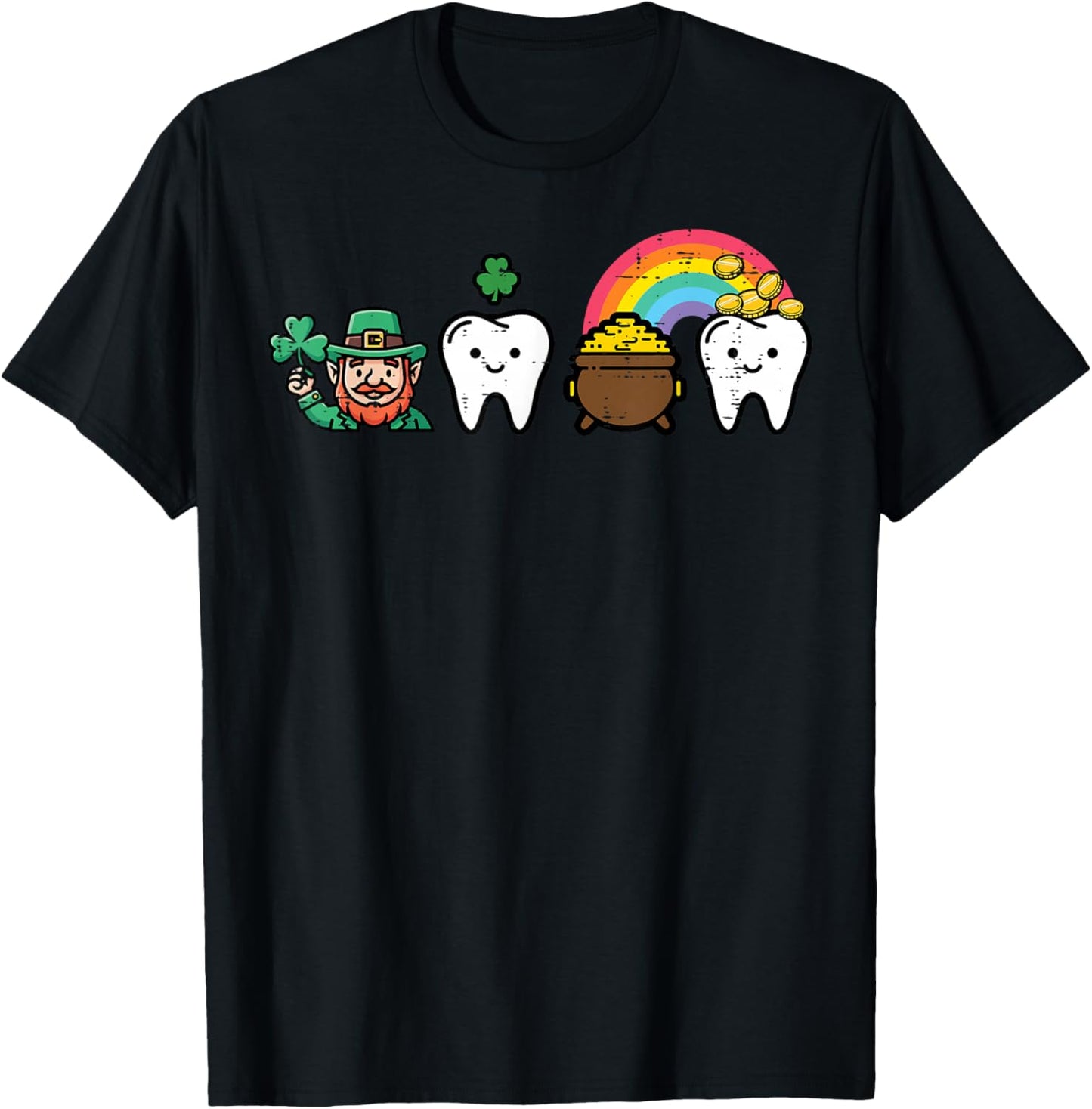 St Patricks Day Dentist Teeth Saint Pattys Dental Women Men T-Shirt - T-Shirt | Black