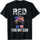 Military American Flag RED Remember Everyone Deployed T-Shirt - T-Shirt | Black