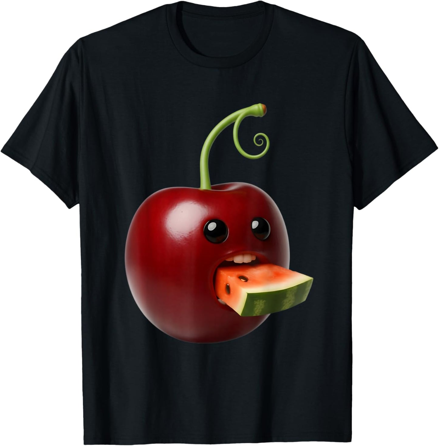 Niche Fruits Funny Cherry Meme Brainrot Surreal T-Shirt - T-Shirt | Black