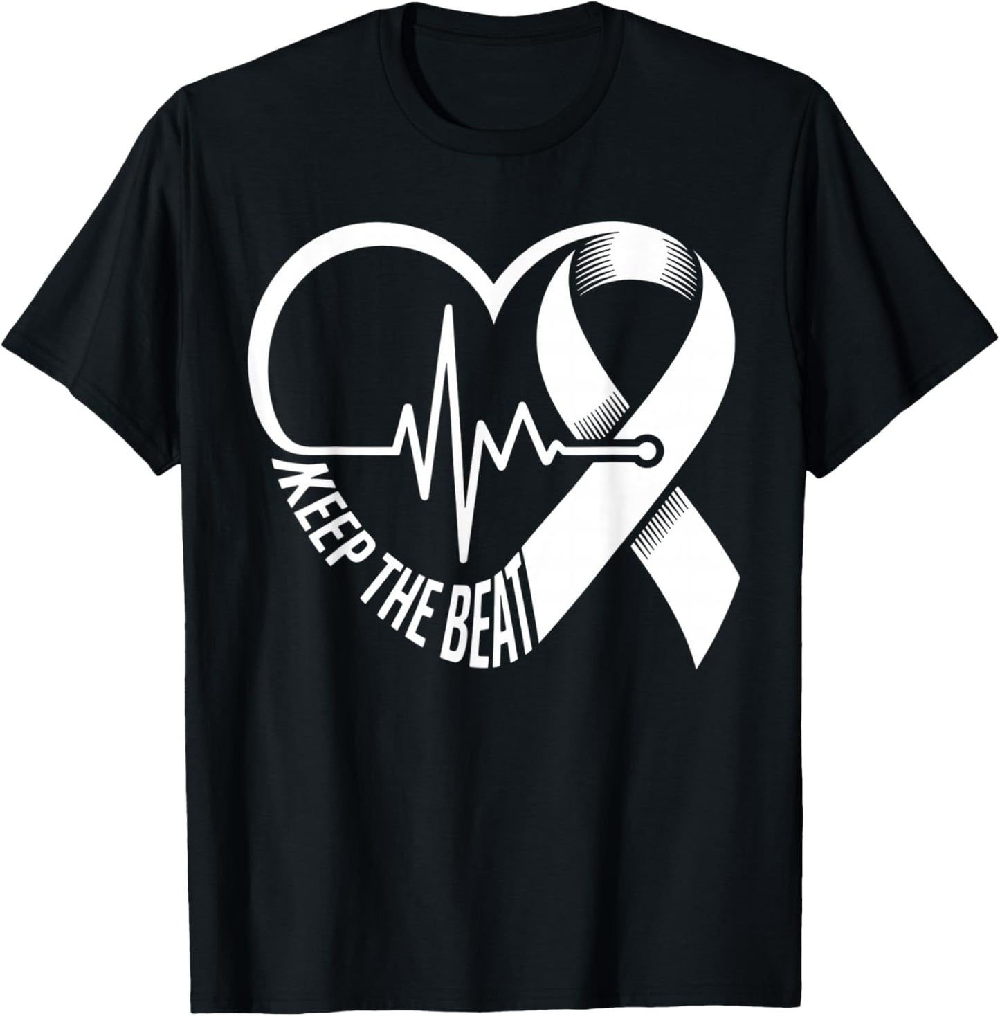 Heart Disease Awareness Heartbeat CHD Wear Red Heart Health T-Shirt - T-Shirt | Black