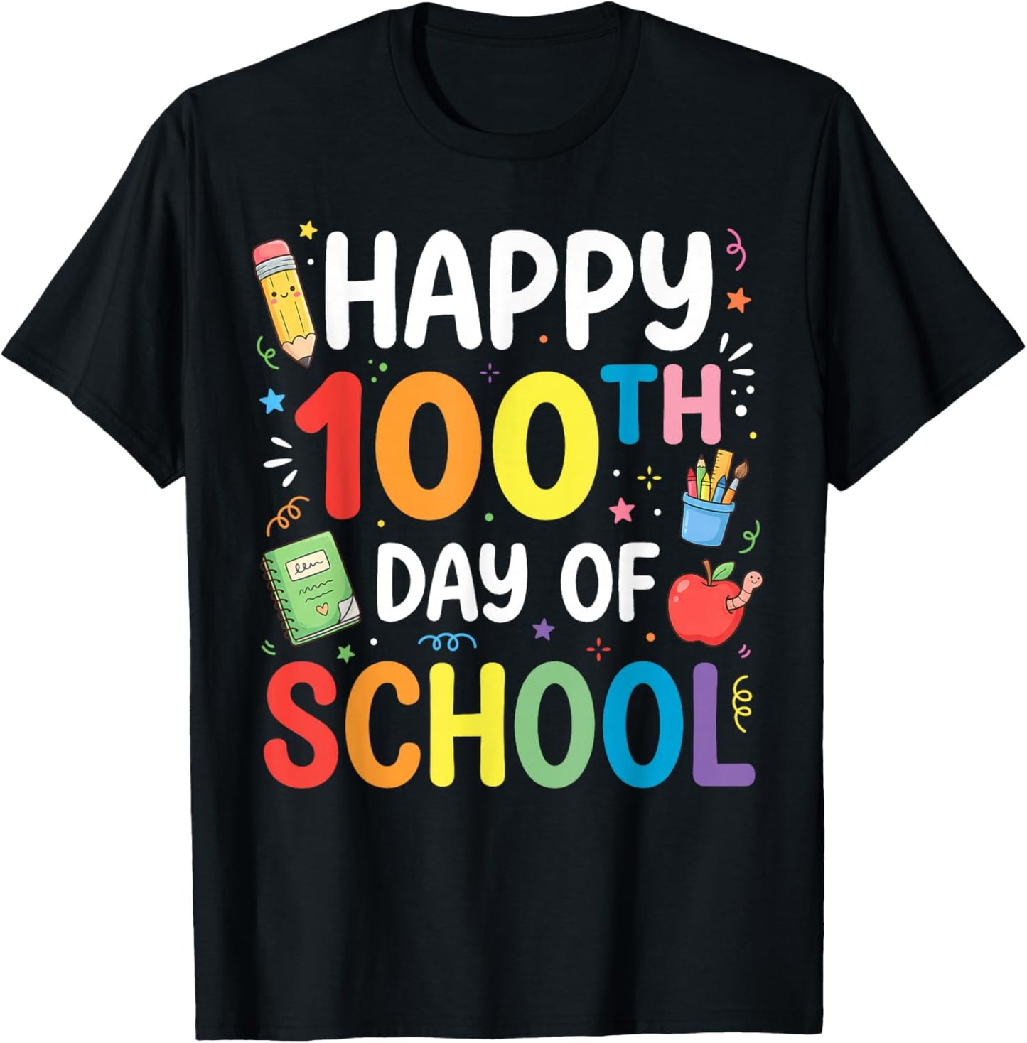 100 Days of School Teacher and Student T-Shirt - T-Shirt | Black