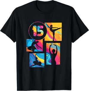 15th Birthday Girl Ballet Dancer Retro Ballerina 15 Year Old T-Shirt - T-Shirt | Black