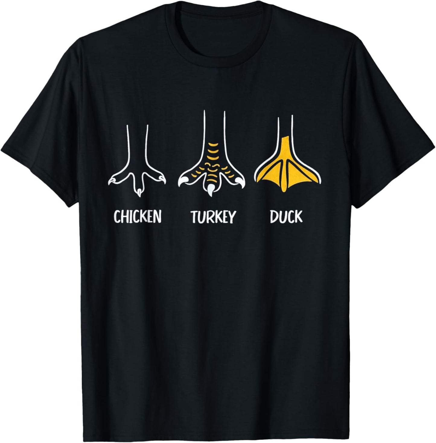 Chicken Turkey Duck Funny Bird Feet Rock Paper Style T-Shirt - T-Shirt | Black
