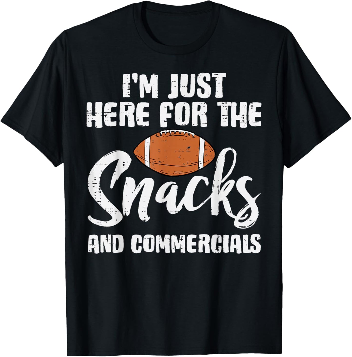 Im Just Here for The Snacks Commercials Football Boys Kids T-Shirt - T-Shirt | Black