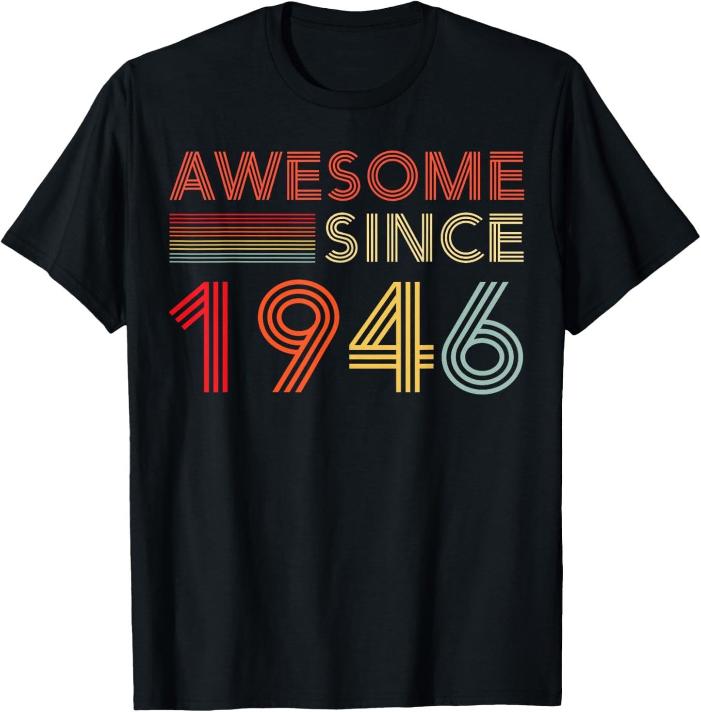 Awesome 80 Birthday Decorations Men 80yr 1946 80th Birthday T-Shirt - T-Shirt | Black