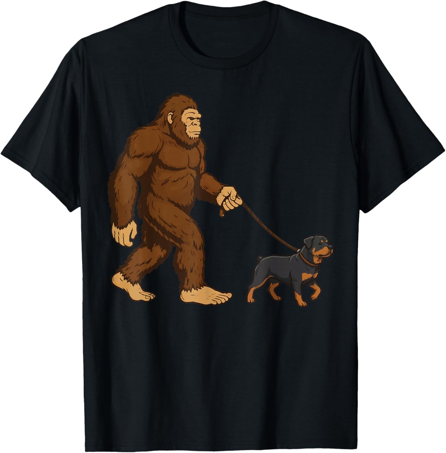 Bigfoot Rottweiler T-Shirt - T-Shirt | Black