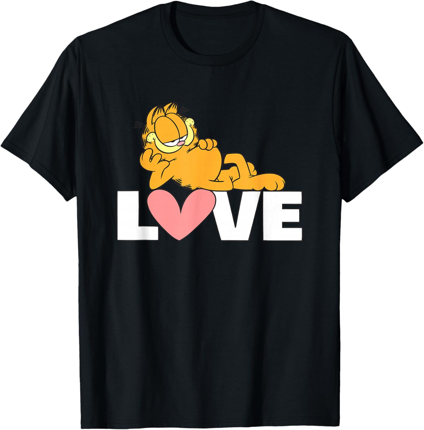 Garfield Valentine's Day Relaxed and in Love T-Shirt - T-Shirt | Black