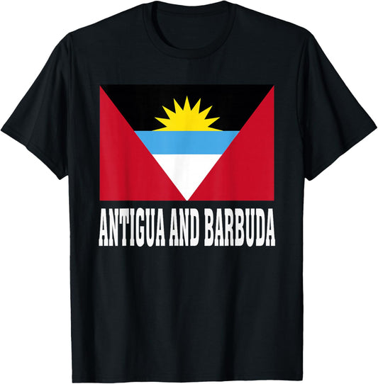 Antigua and Barbuda Flag Patriotic National Roots Souvenir T-Shirt - T-Shirt | Black