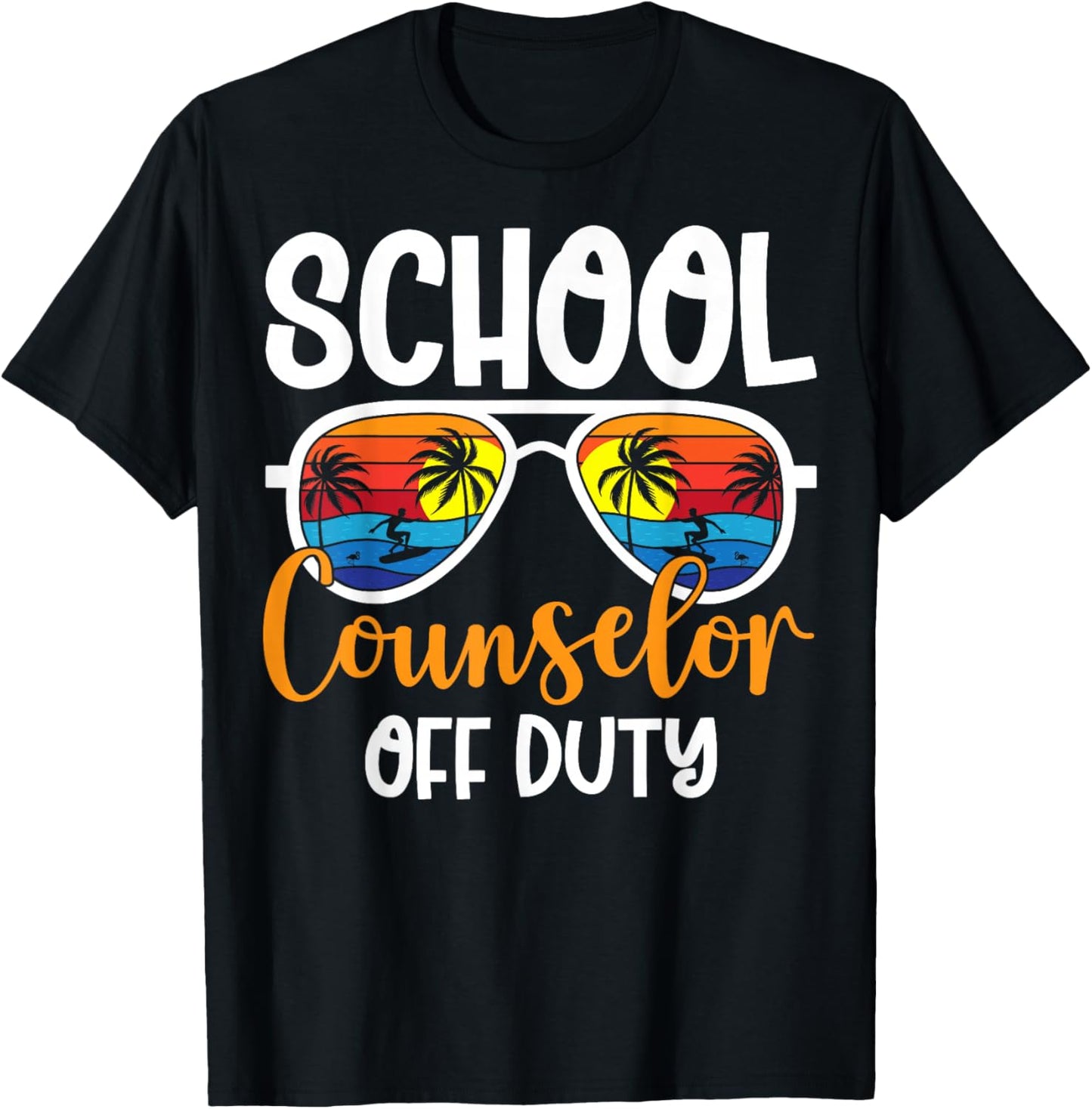 School Counselor Off Duty - Retro Summer Vacation T-Shirt - T-Shirt | Black