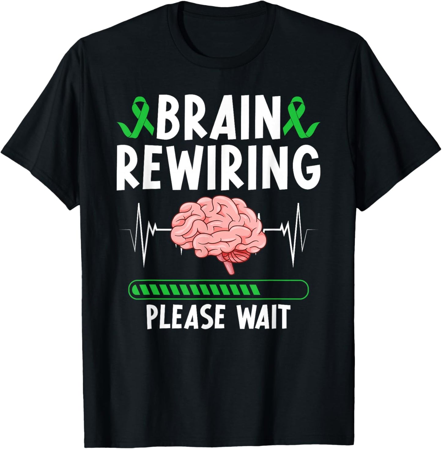 Brane Rewiring TBI Awareness Traumatic Brain Injury Warrior T-Shirt - T-Shirt | Black