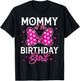 Mommy of The Birthday Girl Cute Pink Bow Family Matching T-Shirt - T-Shirt | Black