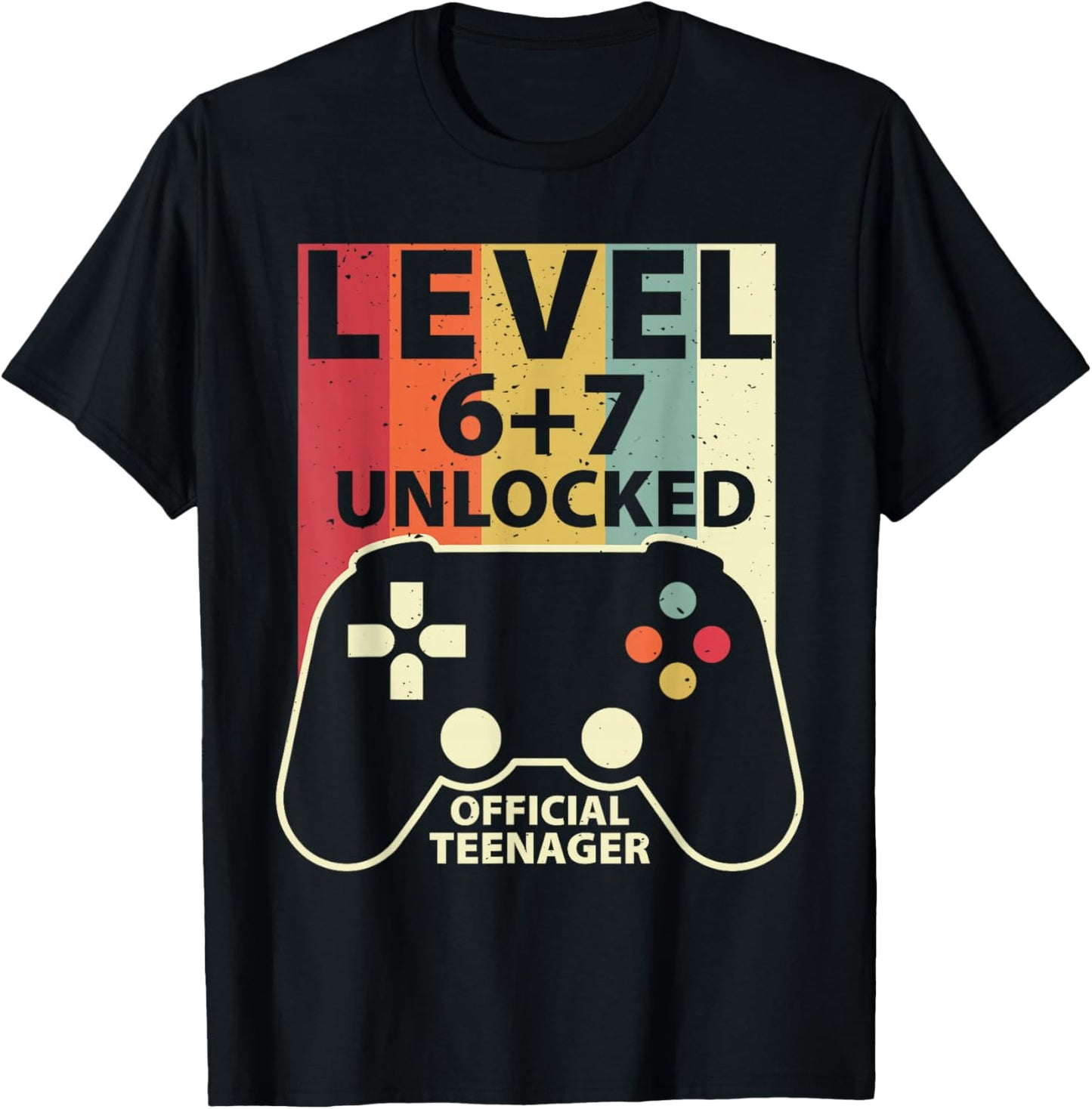 Level 13 Unlocked 67 Meme 13th Birthday Retro Gaming Boys T-Shirt - T-Shirt | Black
