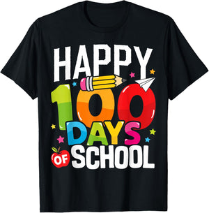 Happy 100 Days of School Teacher 100th Day of School Kids T-Shirt - T-Shirt | Black