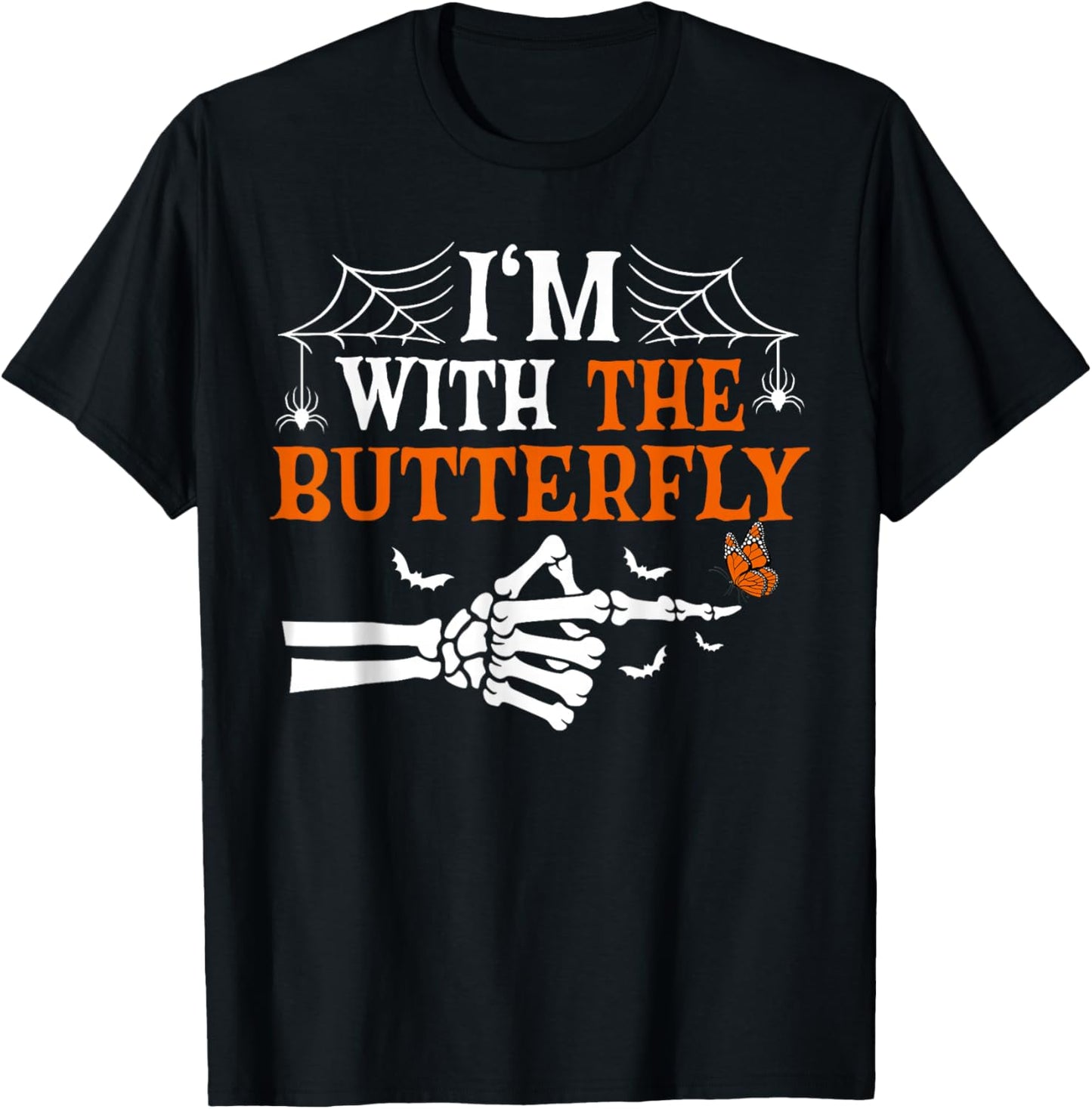 I'm with Butterfly Halloween Costume Couples Matching T-Shirt - T-Shirt | Black