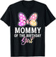 Mommy of The Birthday Girl Cute Pink Bow Family Matching T-Shirt - T-Shirt | Black