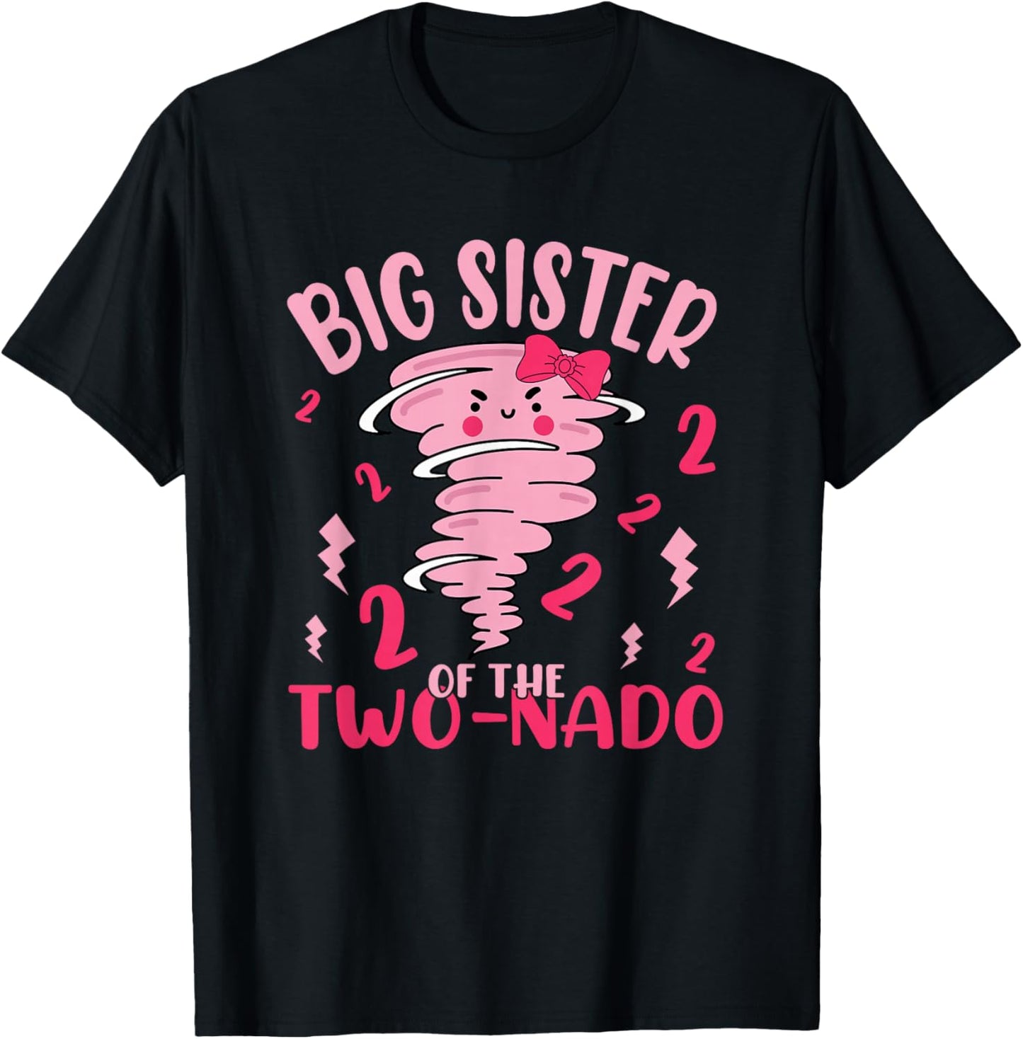 Big Sister of The Two-nado Tornado Theme 2nd Birthday Party T-Shirt - T-Shirt | Black