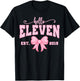Hello Eleven Est 2015 Girls Coquette Bow 11th Birthday T-Shirt - T-Shirt | Black