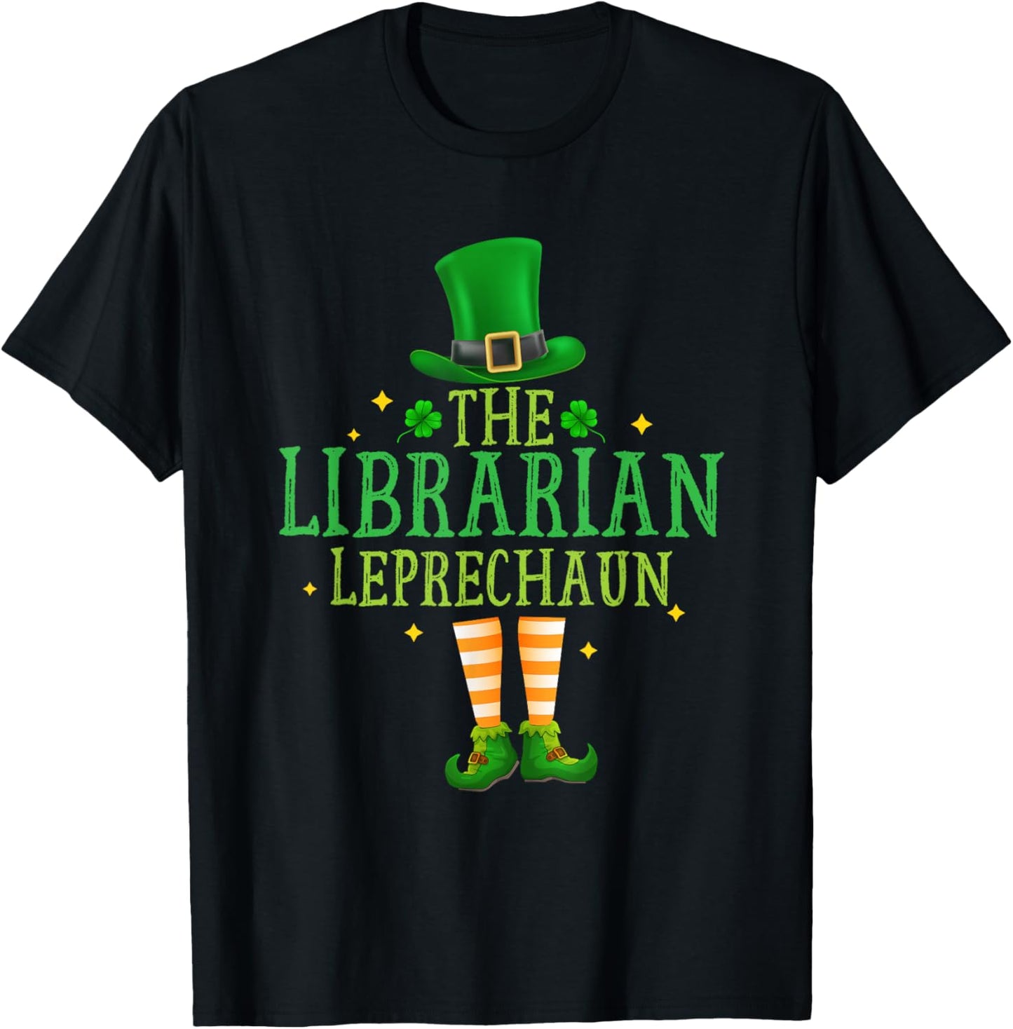 The Librarian Leprechaun Irish Happy St Patrick's Day T-Shirt - T-Shirt | Black
