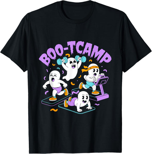 Retro Boo-TCAMP Funny Spooky Halloween T-Shirt - T-Shirt | Black