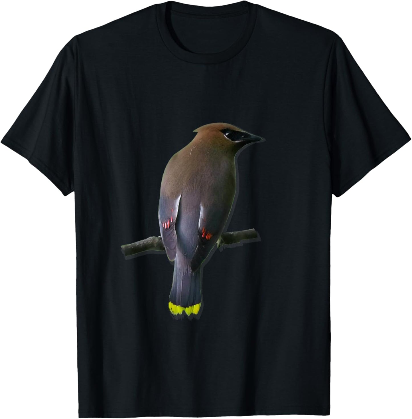 Cedar Waxwing : Bird Watchers T-Shirt - T-Shirt | Black