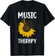 Music Therapy Sunflower Music Therapist Appreciation T-Shirt - T-Shirt | Black
