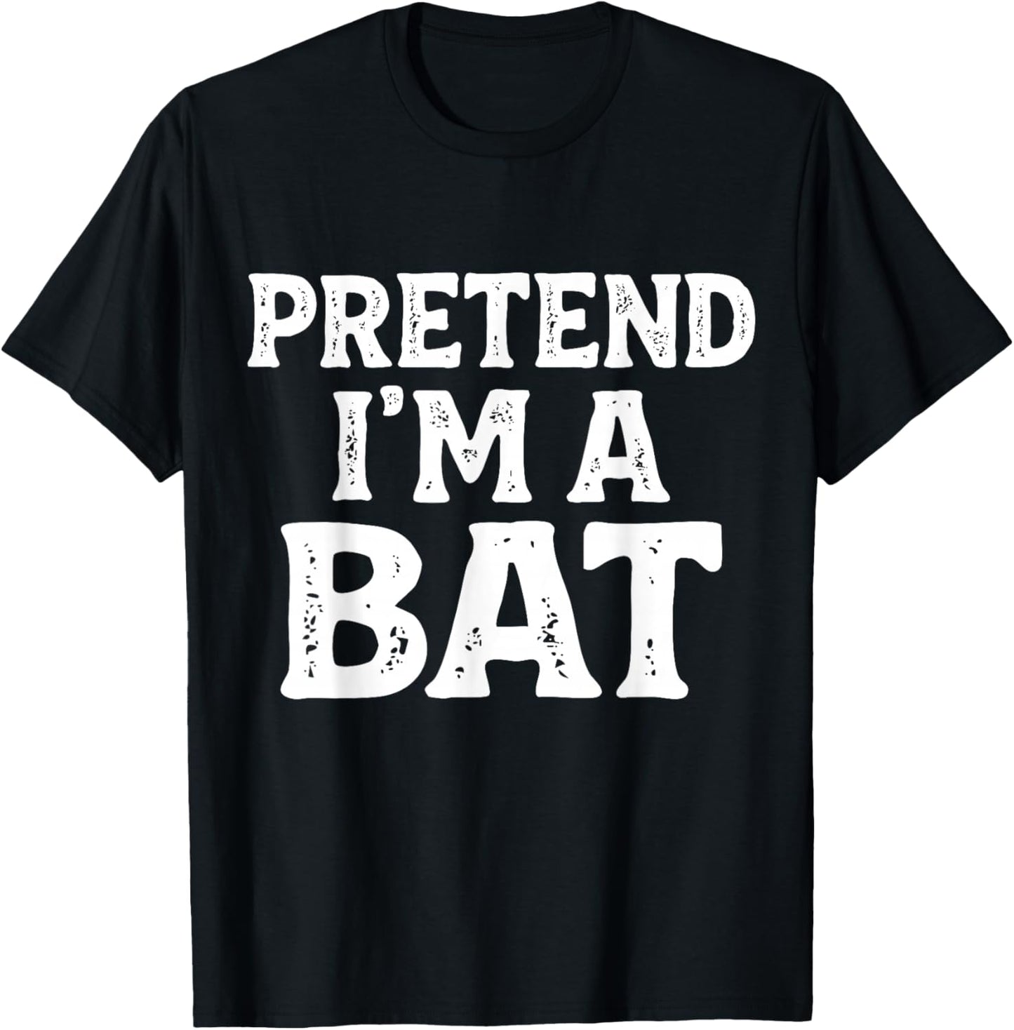 Pretend I'm A Bat Easy Lazy Funny Halloween Kids Mom Dad T-Shirt - T-Shirt | Black