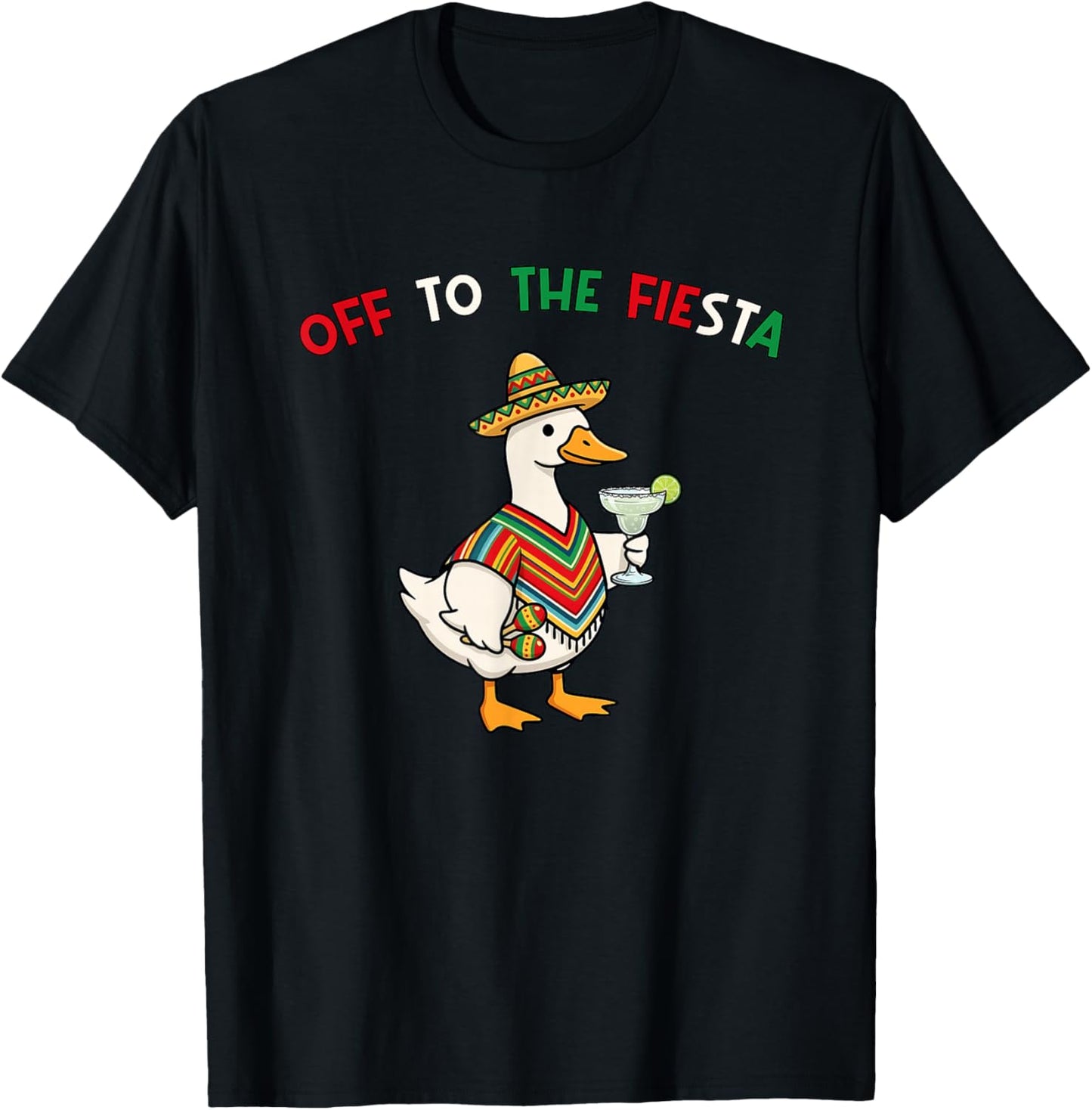 Off to The Fiesta Silly-Goose Drinks Margarita Cinco de Mayo T-Shirt - T-Shirt | Black
