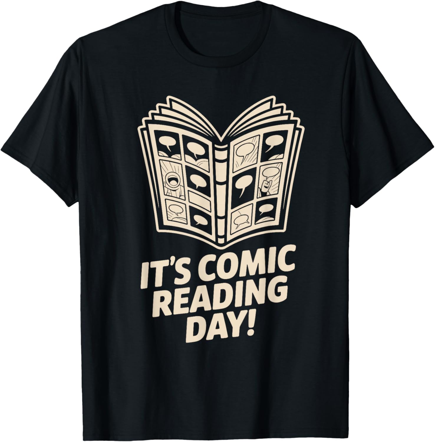 It’s Comic Reading Day Manga Cartoon Book Graphic Novel T-Shirt - T-Shirt | Black